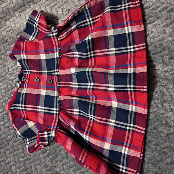 Plaid Dress with Navy Leggings - Picture 4 of 5